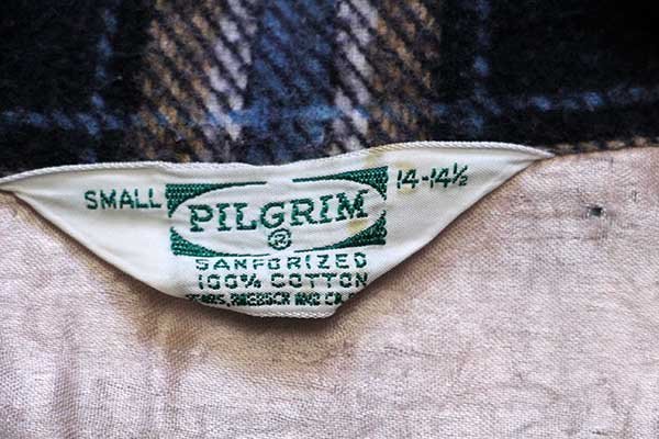 60s SEARS PILGRIMピルグリム チェック コットン プリントネル