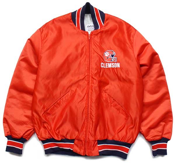 80s USA製 DeLONGデロング CLEMSON アメフト 刺繍 キルティング