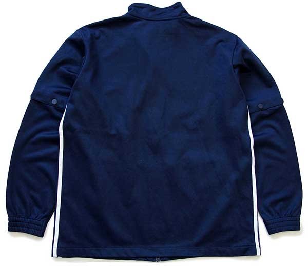 adidasアディダス トレフォイル ロゴ刺繍 2WAY トラックジャケット 紺