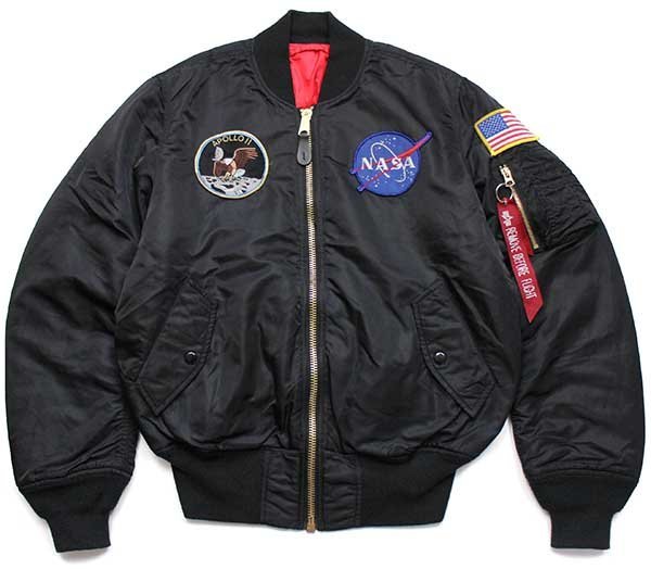 ALPHAアルファ NASA APOLLO 星条旗 パッチ付き MA-1 フライト