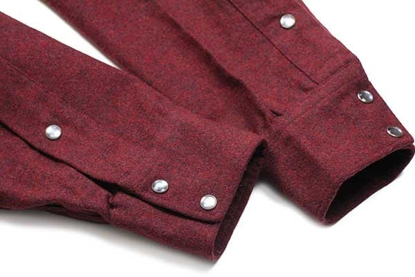 70s USA製 PENDLETONペンドルトン 無地 ウール ウエスタンシャツ