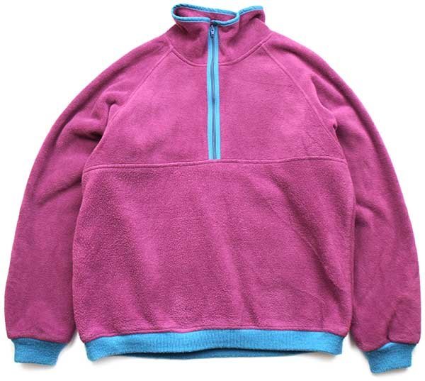 80s USA製 TETON Woolrichウールリッチ ハイネック ハーフジップ プル