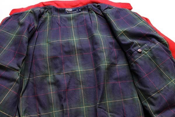 90s ポロ ラルフローレン G9タイプ タータンチェックライナー ウール