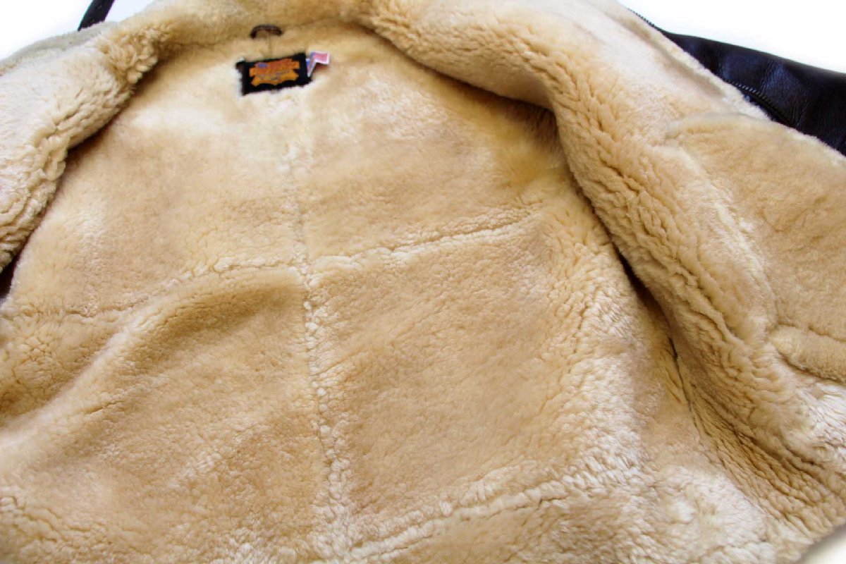 80s FREEDOM B-3タイプ ムートン フライトジャケット 焦げ茶 40