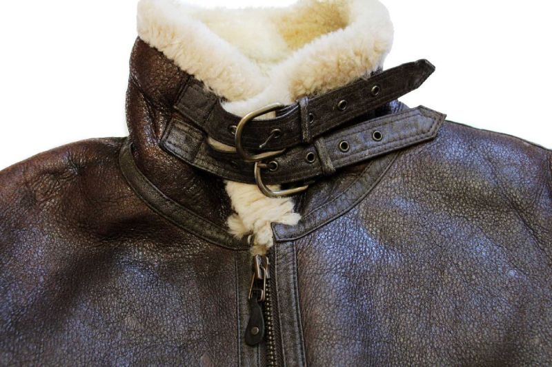 80s FREEDOM B-3タイプ ムートン フライトジャケット 焦げ茶 40