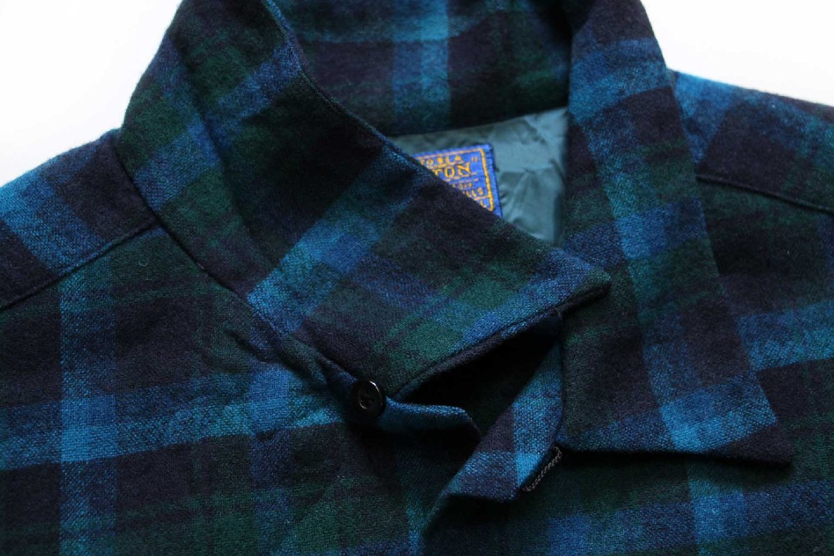 60s PENDLETONペンドルトン オンブレチェック ウール オープンカラー