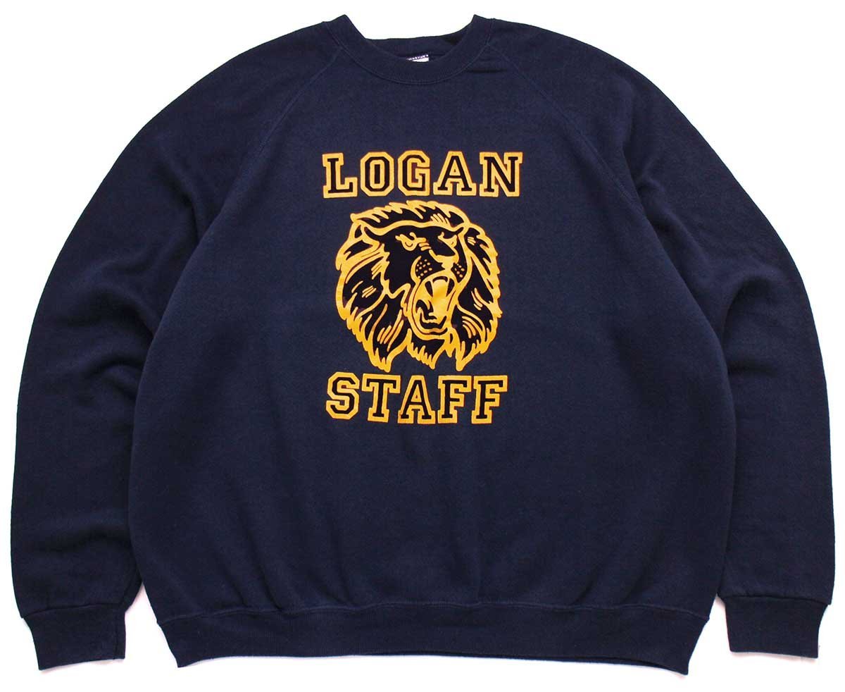 90s USA製 Leeリー LOGAN STAFE ライオン スウェット 紺 3X☆特大