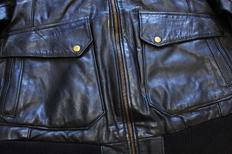 80s イタリア製 Vera Pelle フード付き 薄中綿入り レザージャケット