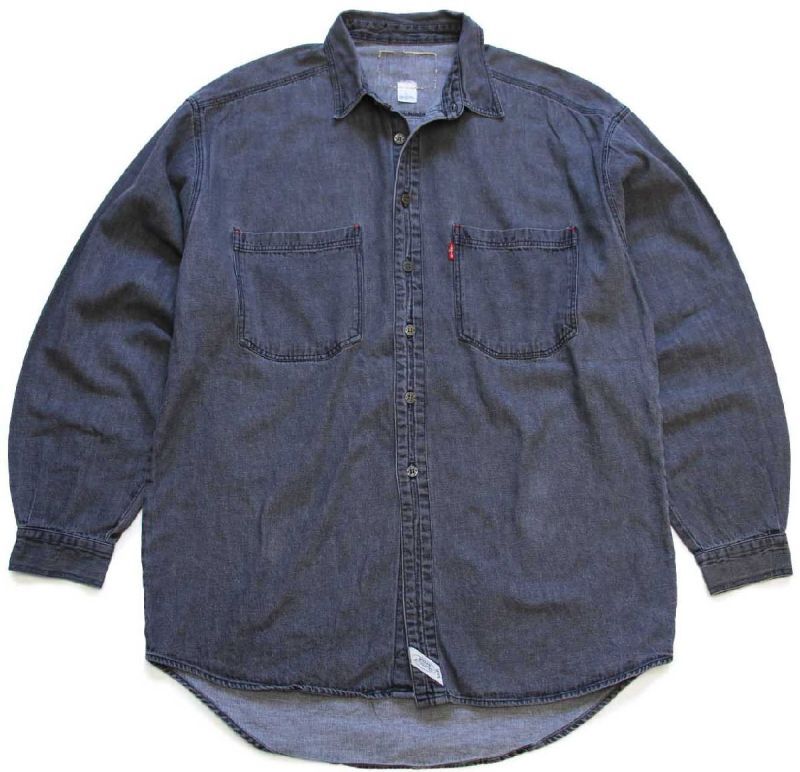 90s Levi'sリーバイス 先染め ブラック デニムシャツ L - Sixpacjoe