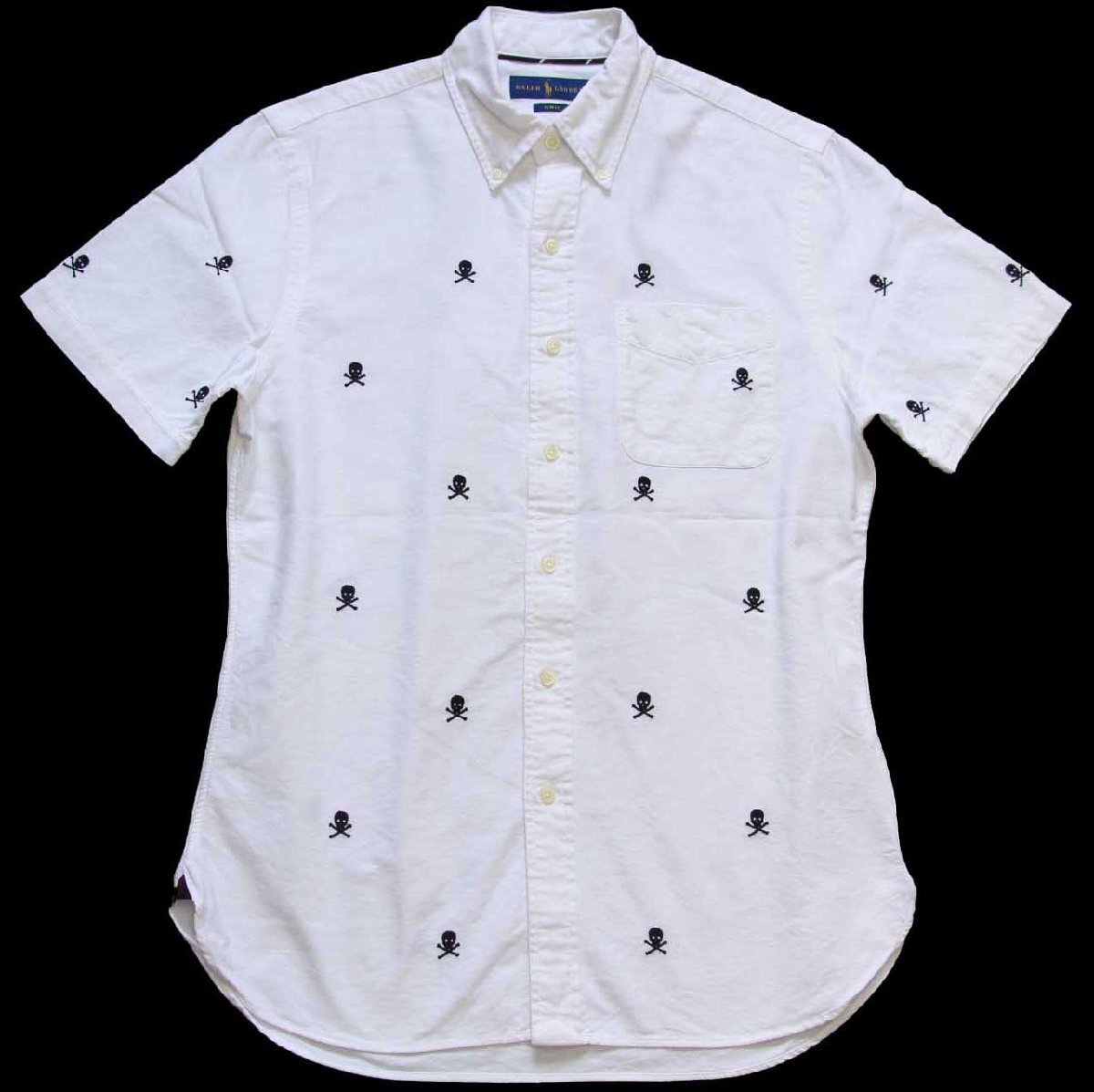 ラルフローレン スカル クロスボーン刺繍 総柄 ポケット&マチ付き 三点