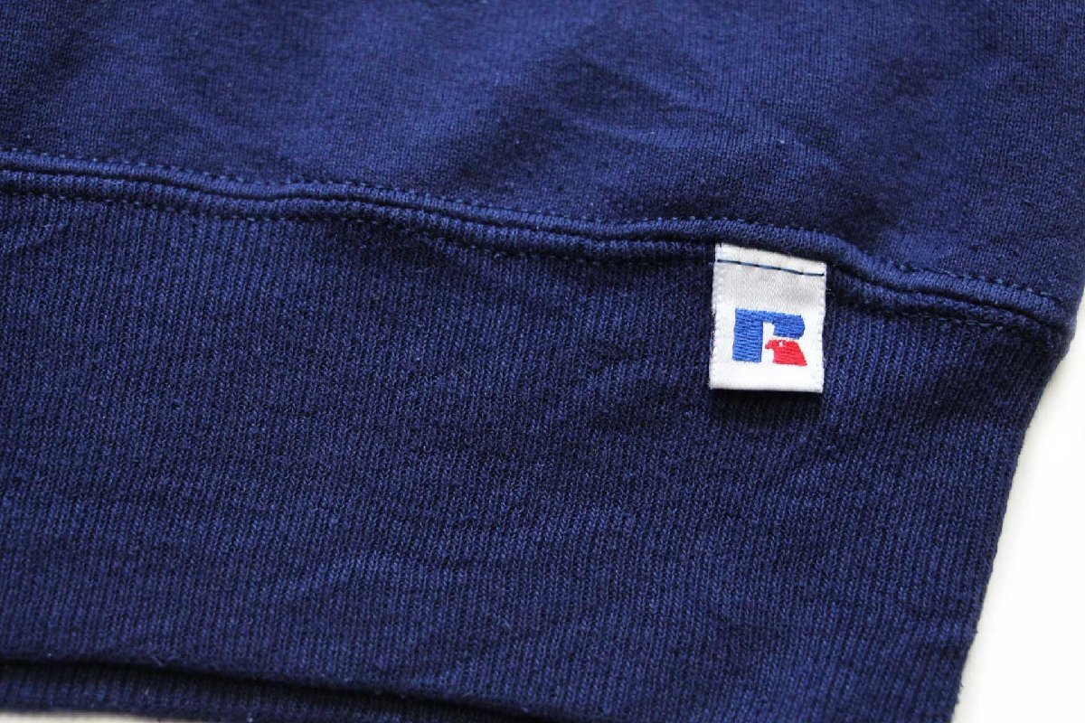 90s USA製 RUSSELLラッセル 無地 前V スウェット ナス紺 XXL☆01 特大