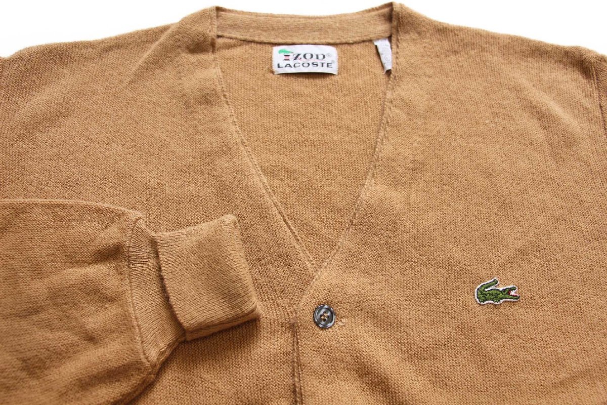 70s USA製 IZOD LACOSTE ラコステ ワンポイント パール編み アクリル