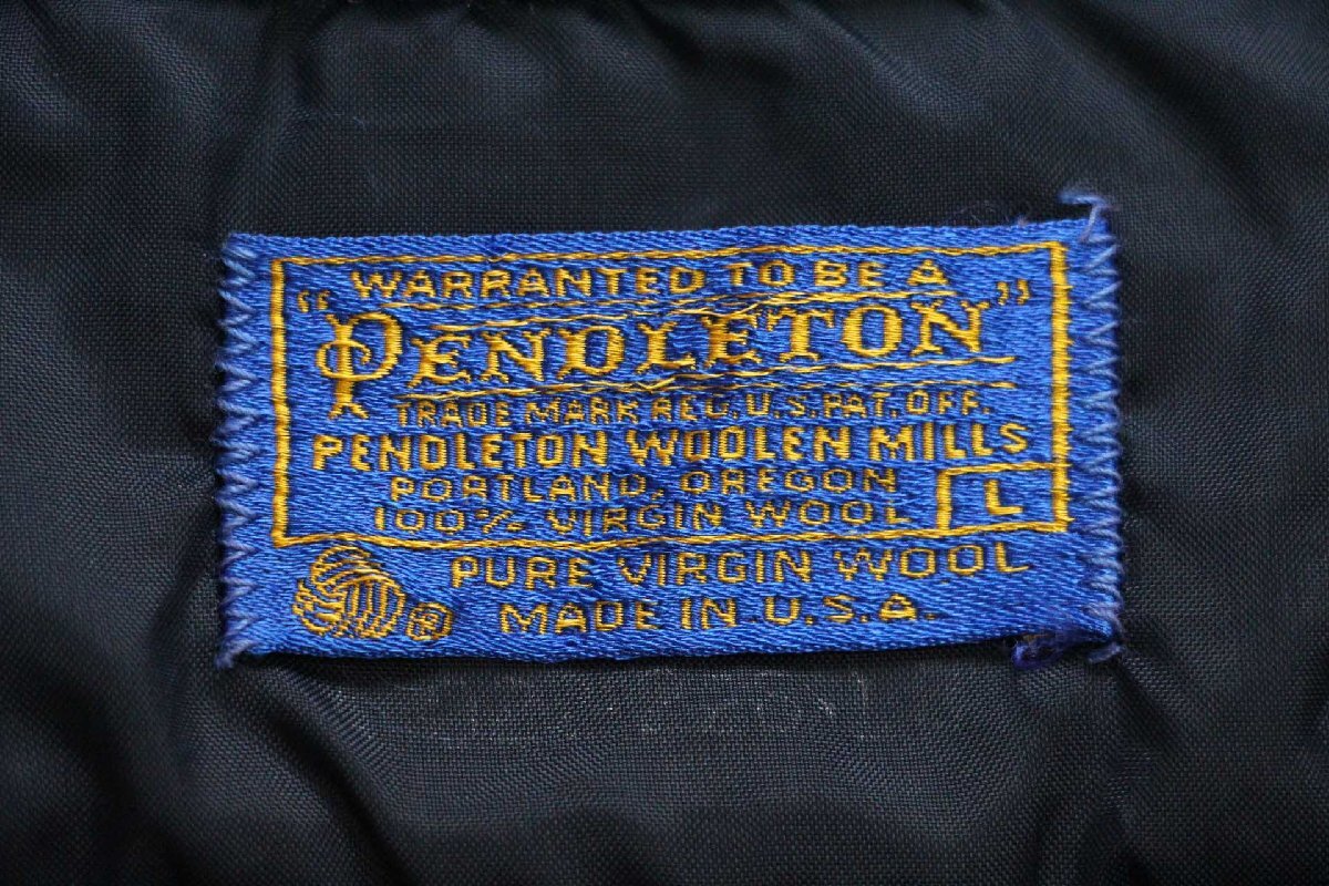 70s USA製 PENDLETONペンドルトン チェック オープンカラー ウール