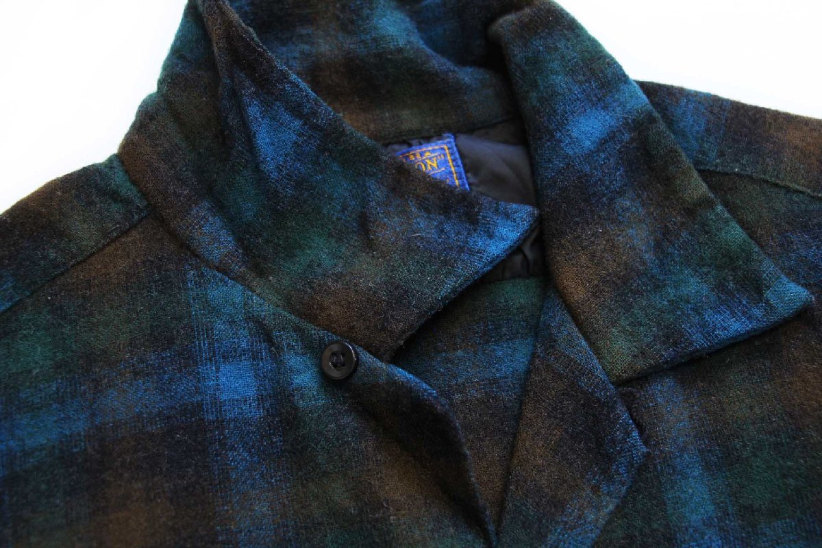 60s PENDLETONペンドルトン オンブレチェック オープンカラー ウール