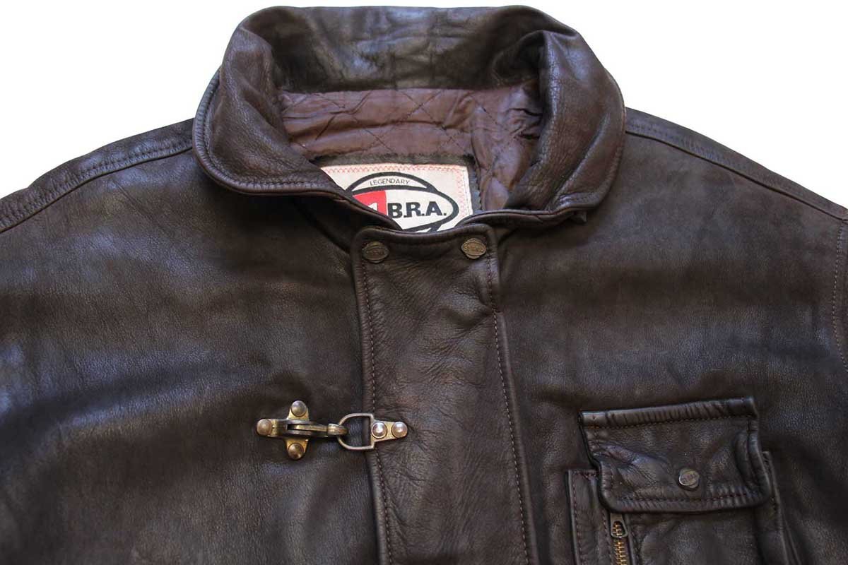 80s イタリア製 31 B.R.A. キルティングライナー ヌバック レザー