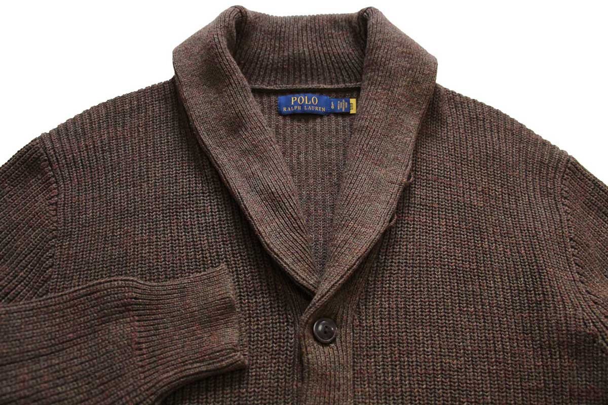 ポロ ラルフローレン ショールカラー パチポケ ローゲージ コットン