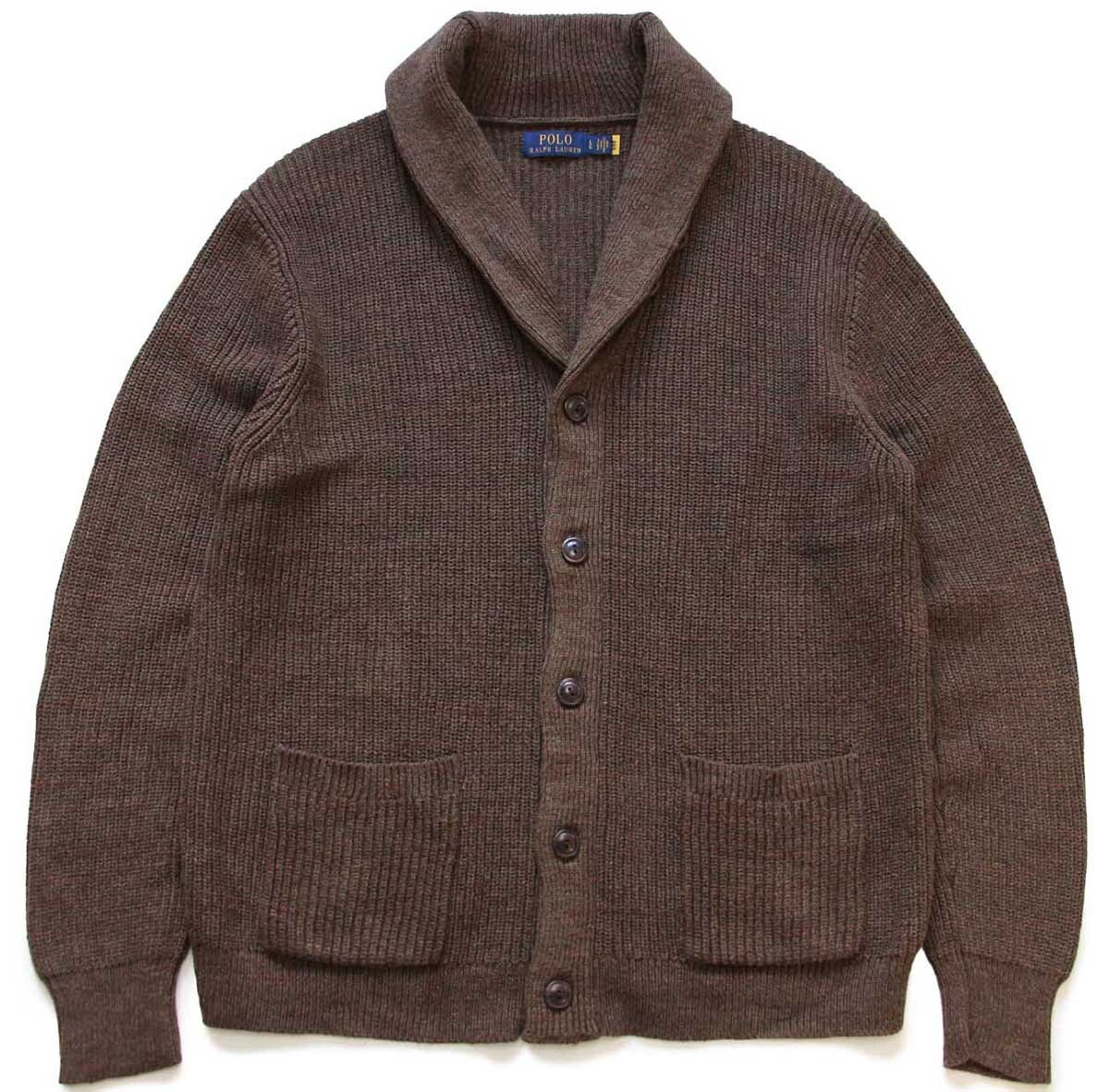 ポロ ラルフローレン ショールカラー パチポケ ローゲージ コットン