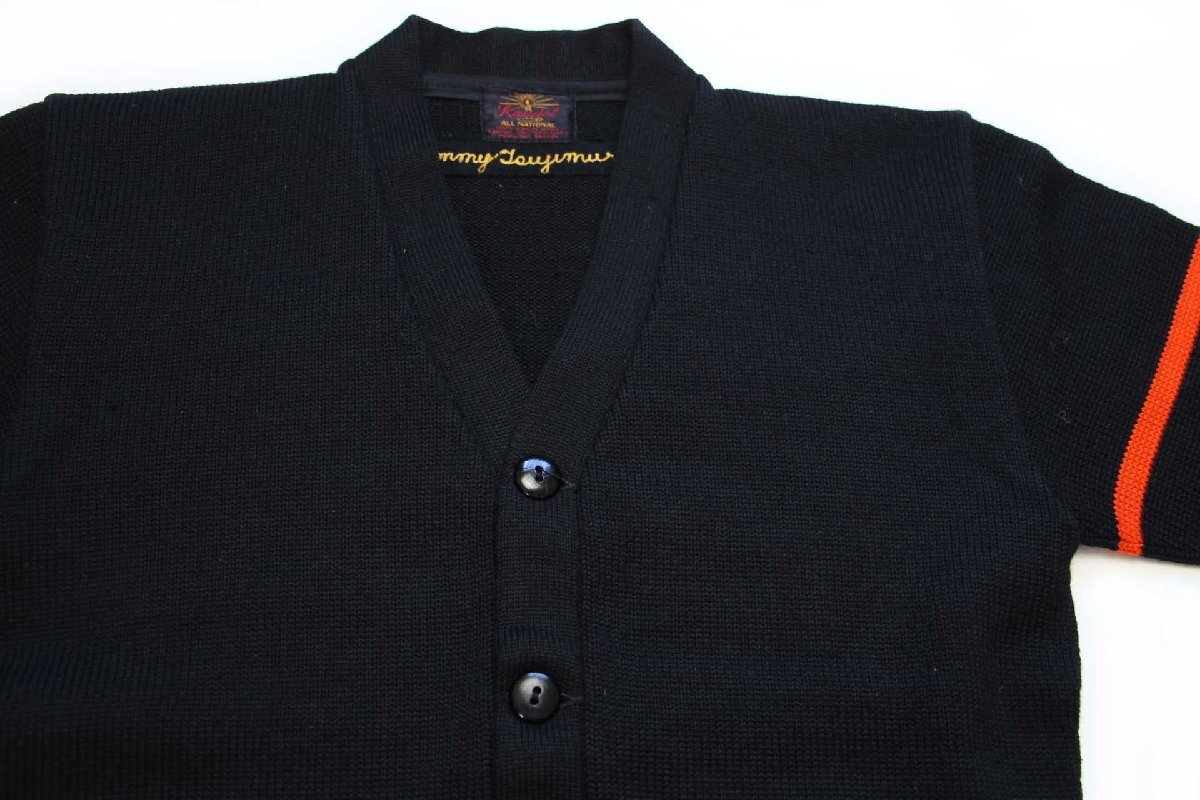 50s Kandel ウールニット レタードカーディガン 黒 - Sixpacjoe Web Shop