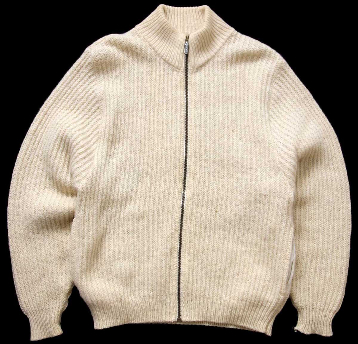 80s USA製 L.L.Bean 無地 ウール×アルパカ ドライバーズニット