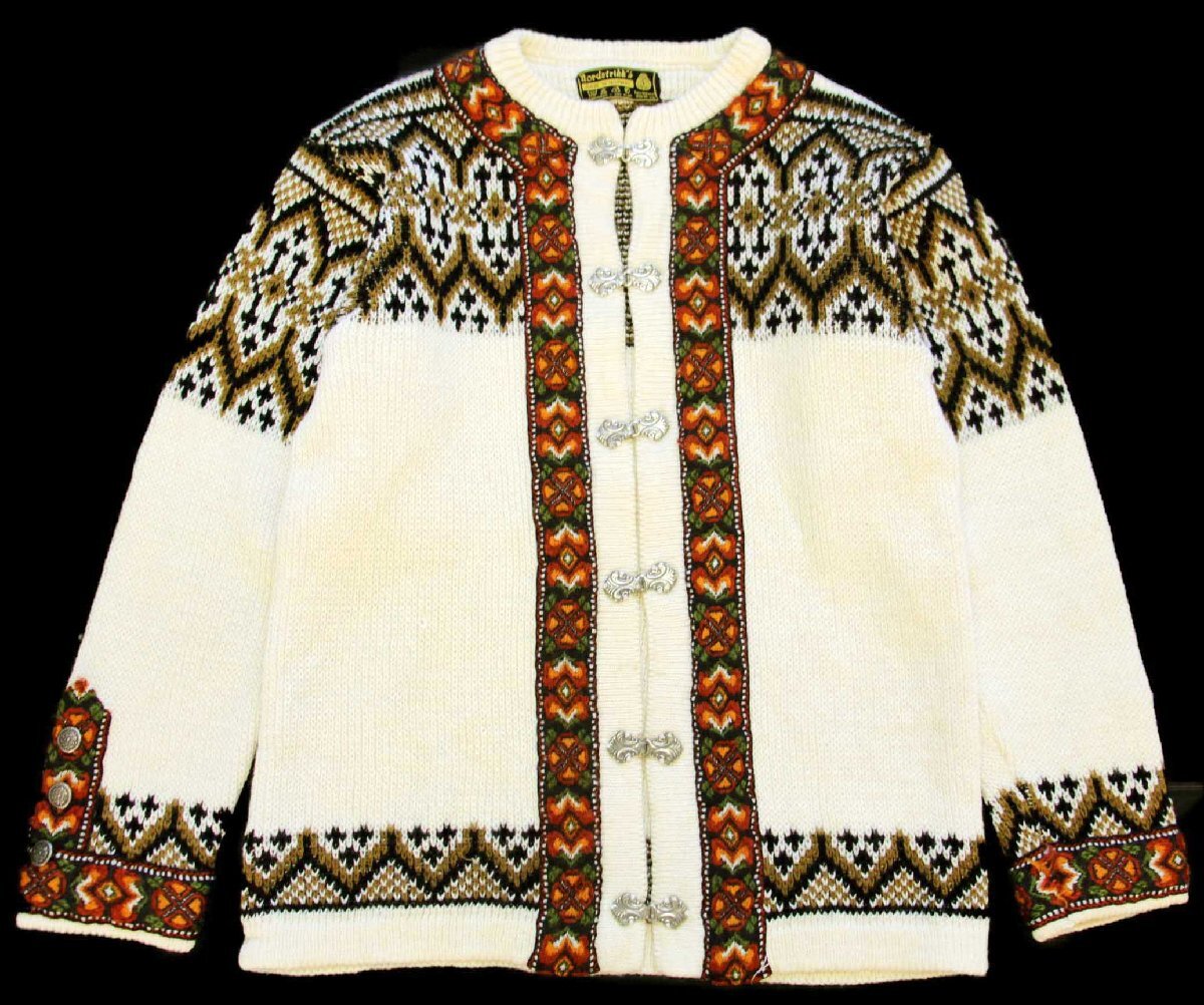 80s ノルウェー製 nordstrikk ノルディック柄 チロリアンテープ ウール