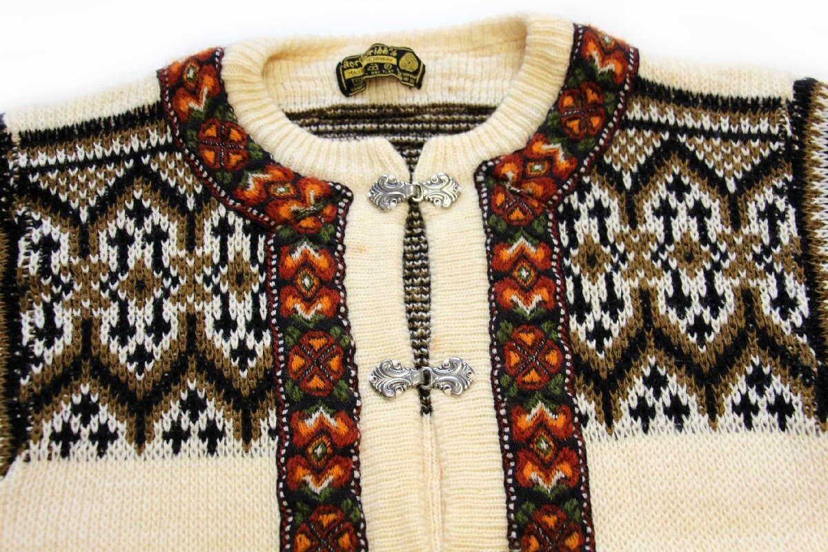 80s ノルウェー製 nordstrikk ノルディック柄 チロリアンテープ ウール