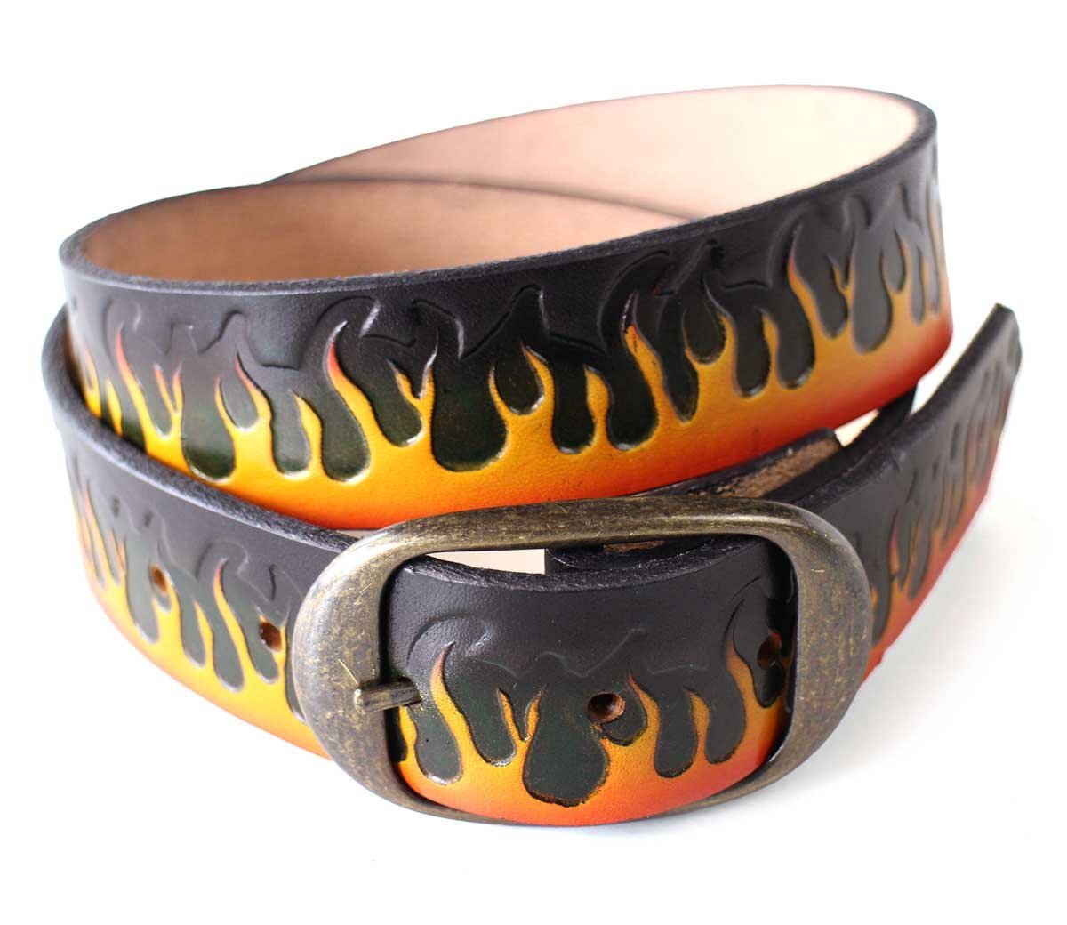 新品☆USA製 BRACKNEY LEATHER WORKS フレイムス 型押し ペイント