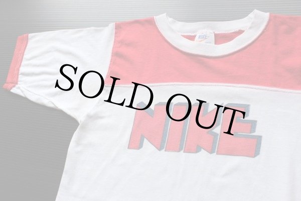 70s USA製 NIKEナイキ ゴツナイキ 染み込みプリント Tシャツ