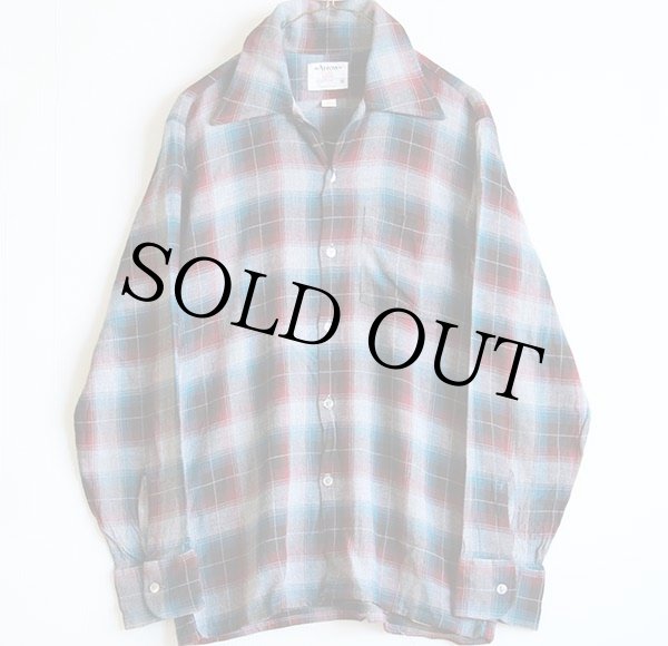 70s ARROW オンブレチェック レーヨンシャツ M - Sixpacjoe Web Shop
