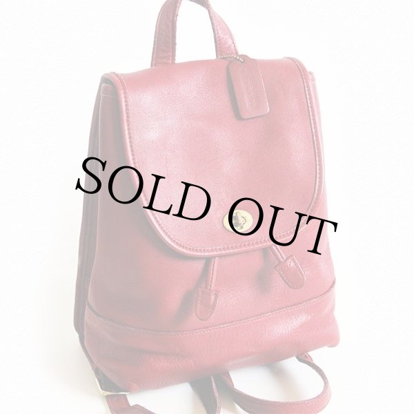 USA製 COACH オールド コーチ レザー リュックサック 赤☆9791