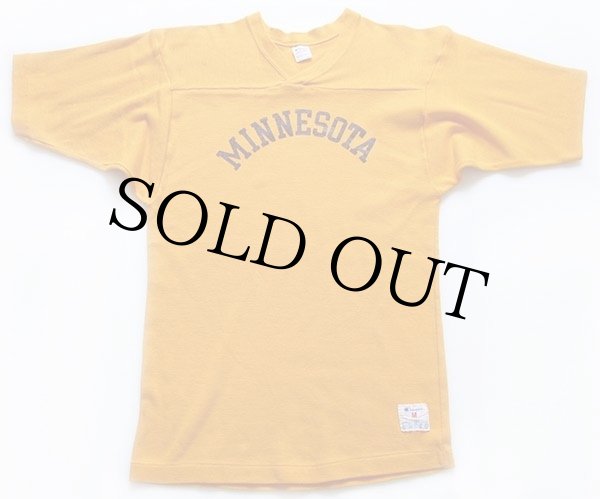 80s USA製 Championチャンピオン MINNESOTA コットン フットボールT