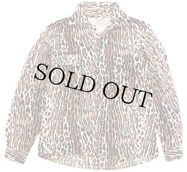 50s USA製 DEL MAR レオパード柄 オープンカラーシャツ M☆B
