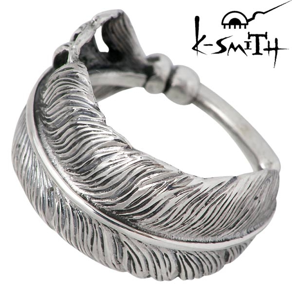 K-SMITH(ケースミス) フェザー シルバーピンキー リング 羽 指輪 1～12