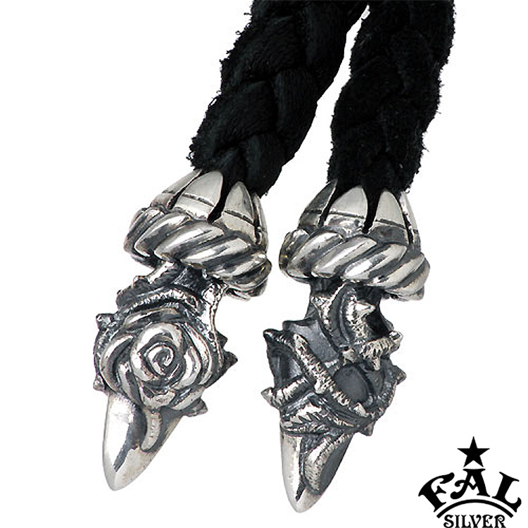 F.A.L FAL(エフエーエル) 四つ編み ローズ チップ シルバー レザー