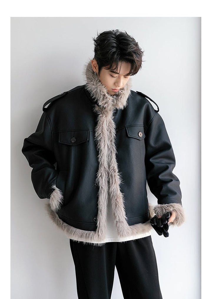 Fur leather jacket or2232 – 韓国メンズファッション通販 - ORUN -