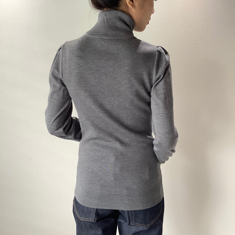 リブタートルニット グレー | SINME