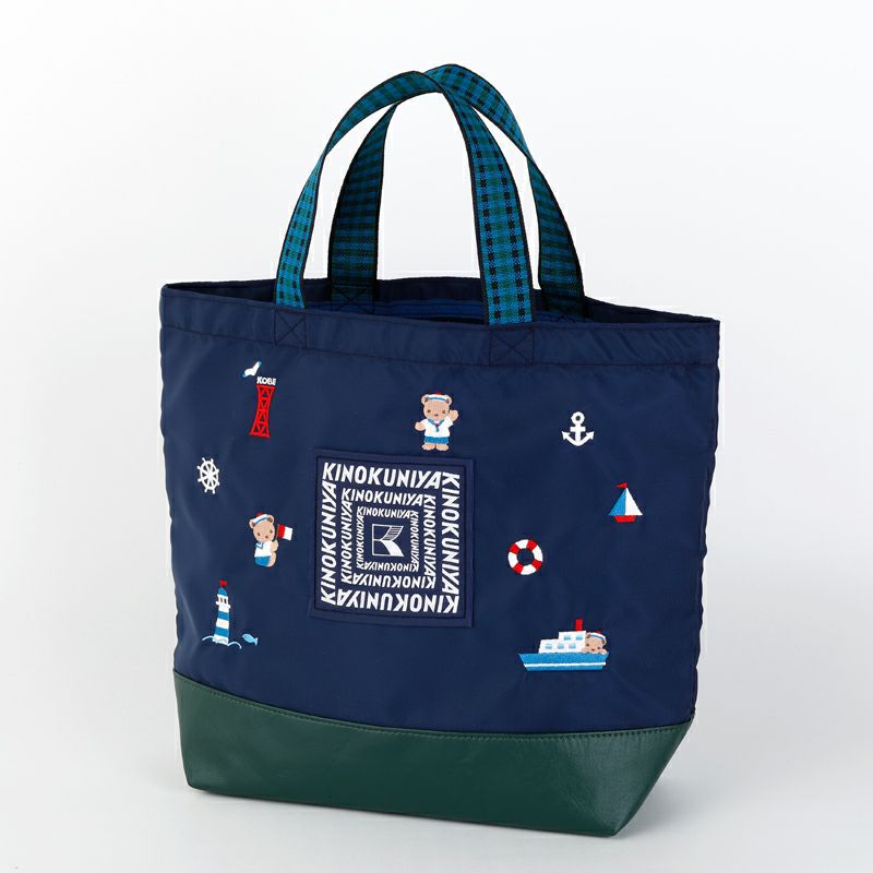 紀ノ国屋×familiarのコラボバッグ第2弾、マリンモチーフの刺繍を
