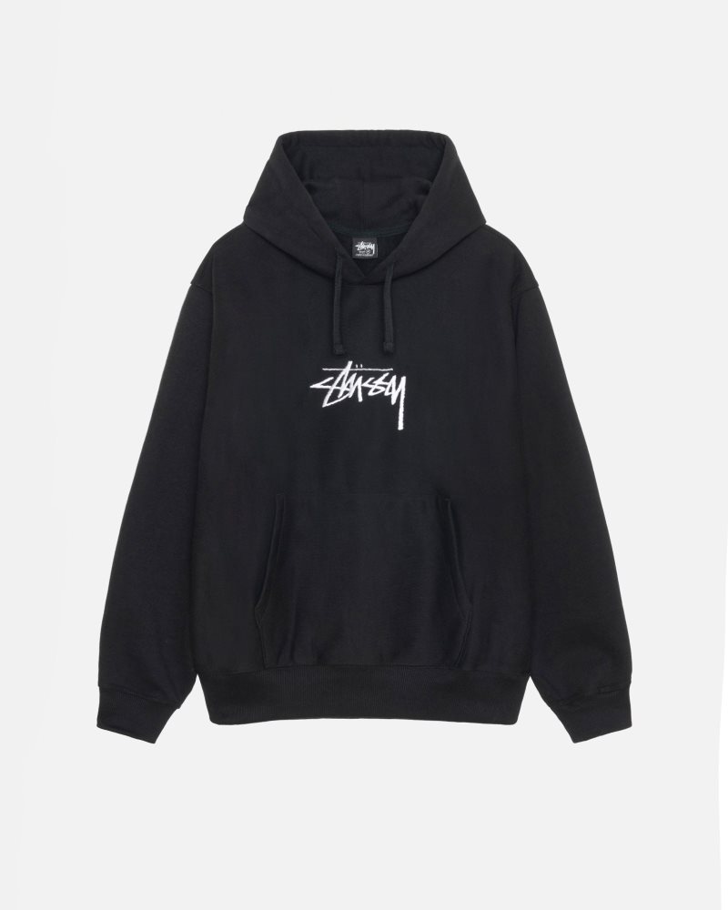 Stussy Stock Logo Applique パーカー 黒 日本 新作 | Stussy Japan