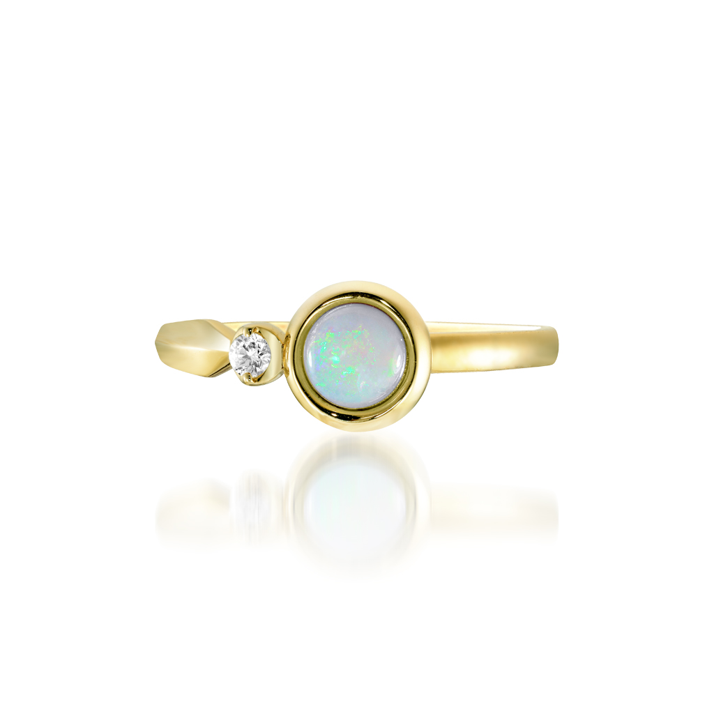 OPAL&DIAMOND PINKIE RING(2JR0519)K10 ピンキーリング｜スター