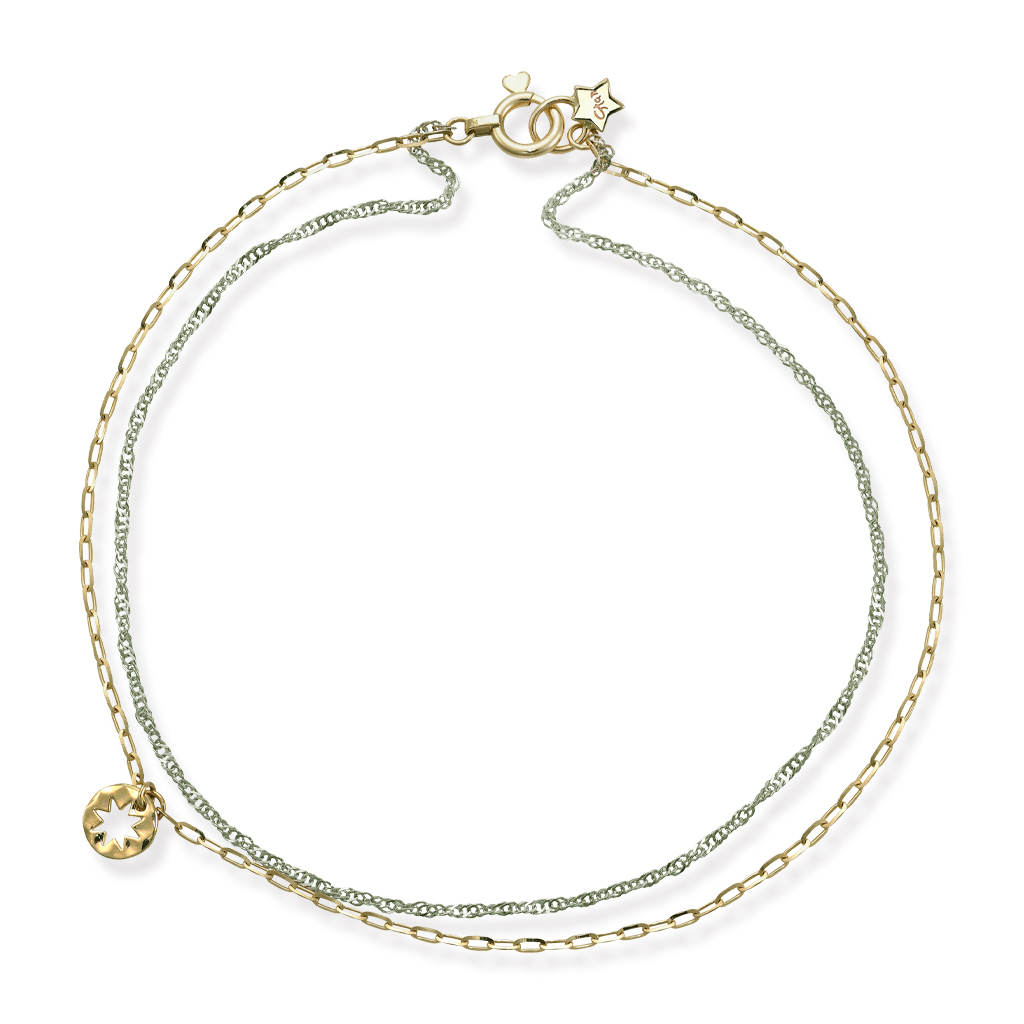 DOUBLE SCREW CHAIN BRACELET(2JU0311)K10 ブレスレット｜スター