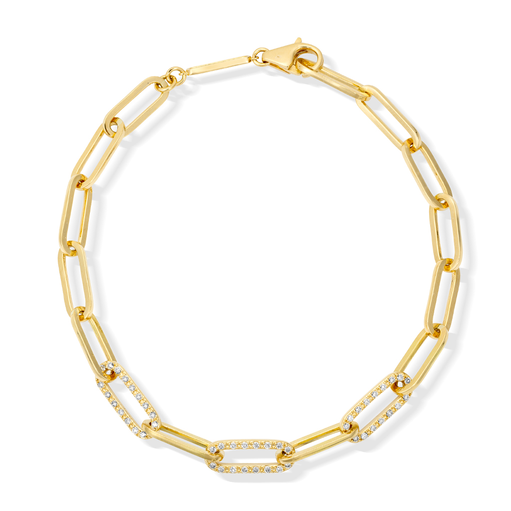 DIAMOND LINK CHAIN BRACELET(1ZU0481)K18 ブレスレット｜スター