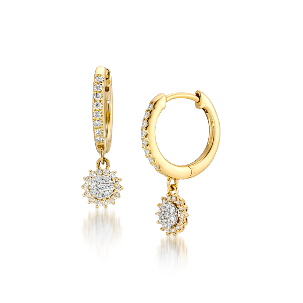 GARDEN HALO DIAMOND PIERCED EARRINGS(1ZP0925)K18/Pt950 ピアス