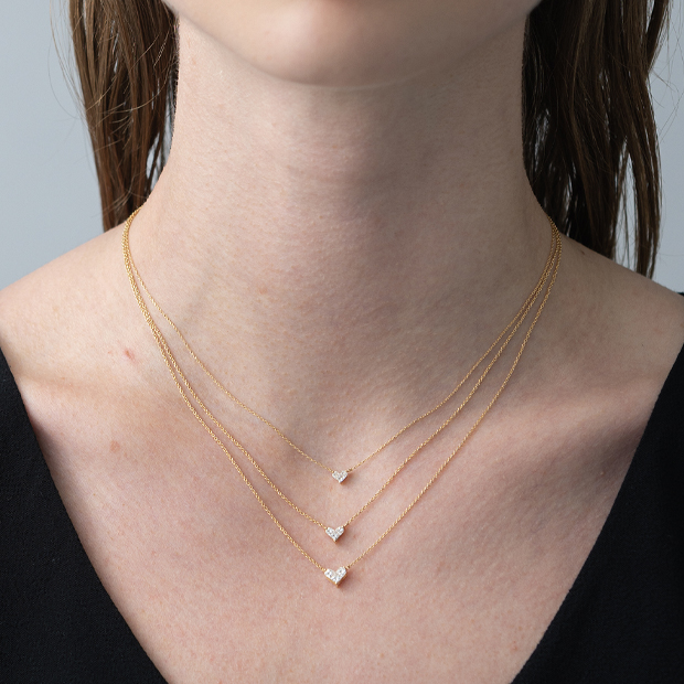 MYSTERIOUS HEART DIAMOND NECKLACE 0.08ct(2ZN2072)K18 ネックレス