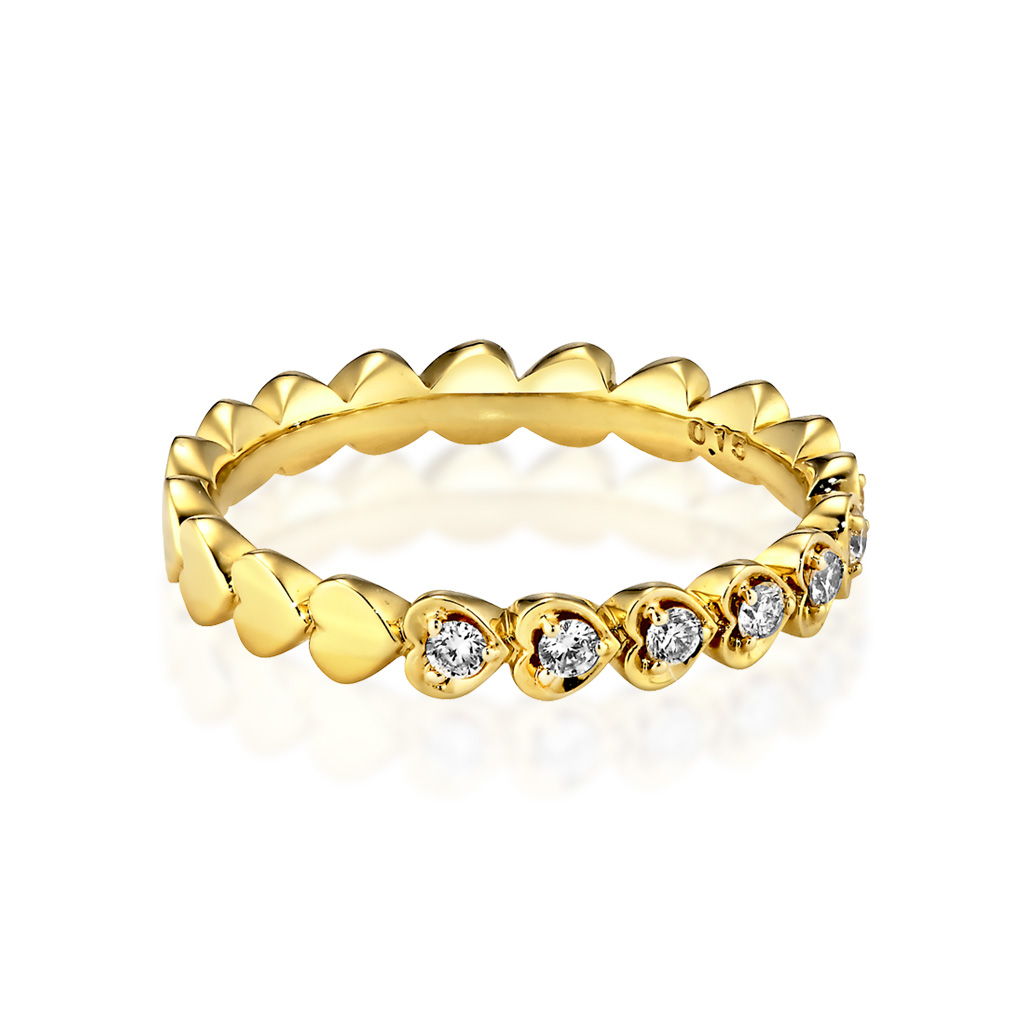 HEART ROUND HALF ETERNITY RING(S)(1ZR1159)K18 リング｜スター