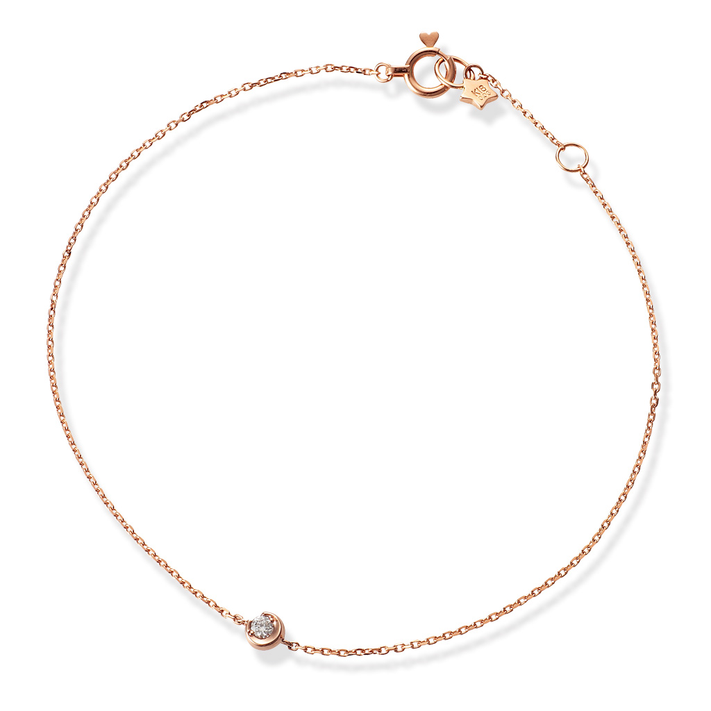 MOON SETTING DIAMOND BRACELET(2ZU0554)K18 ブレスレット｜スター