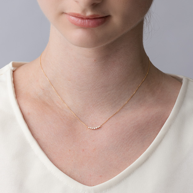 DIAMOND 7 STONES NECKLACE(2ZN2177)K18 ネックレス｜スタージュエリー