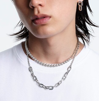 GRAY PEARL LINKS NECKLACE(S)(2SN1633)SV925 ネックレス｜スター