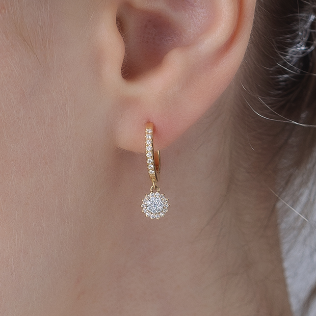 GARDEN HALO DIAMOND PIERCED EARRINGS(1ZP0925)K18/Pt950 ピアス