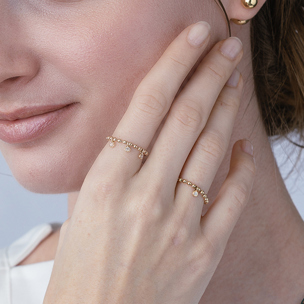 DIAMOND BALL CHAIN RING(2JR0623)K10 リング｜スタージュエリー公式