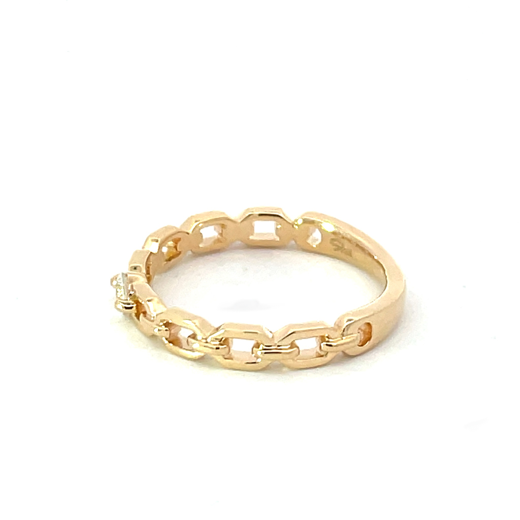 WHITE SAPPHIRE CHAIN PINKIE RING(2JR0570)K10 ピンキーリング