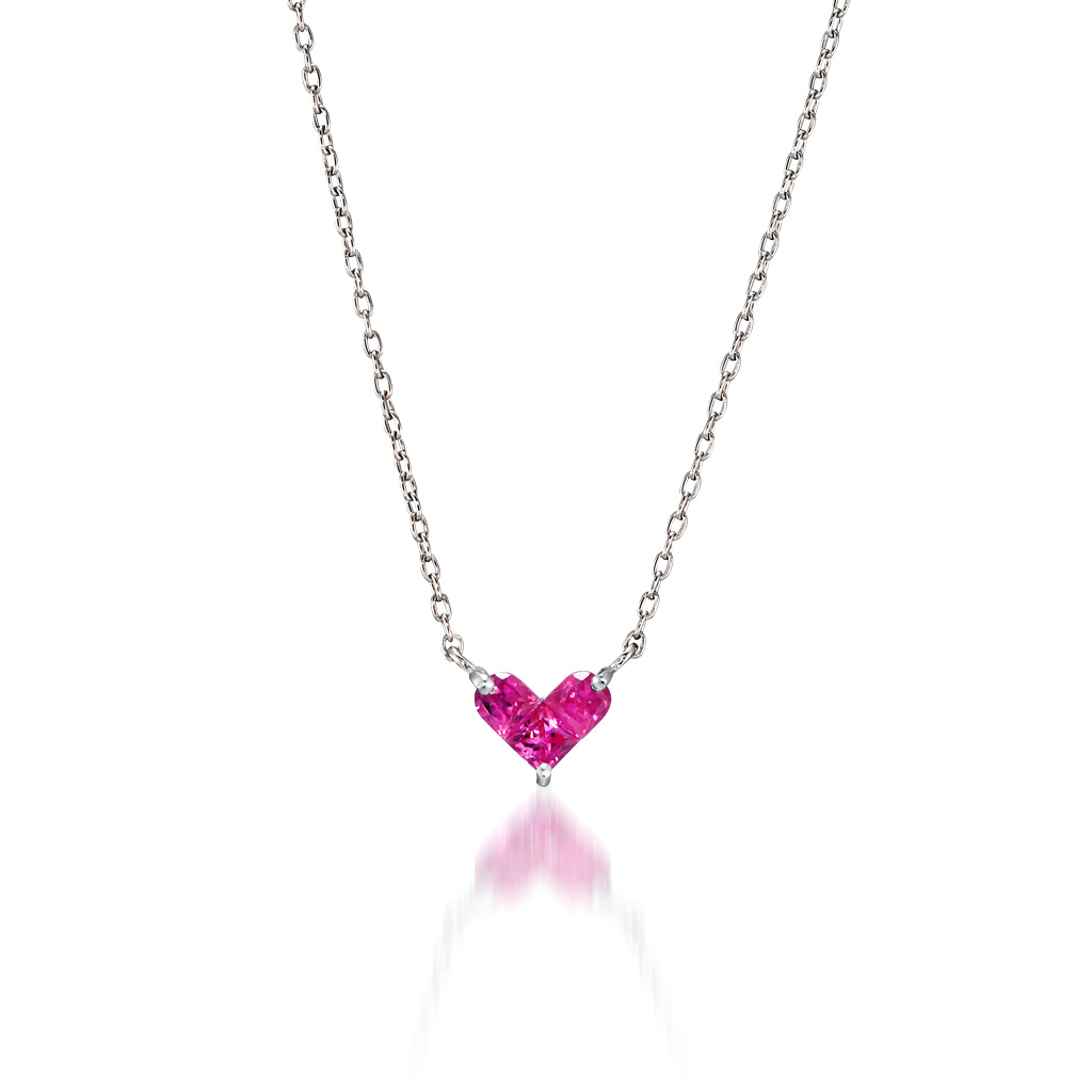 MYSTERIOUS HEART RUBY NECKLACE (S)(2XN0449)Pt950 ネックレス
